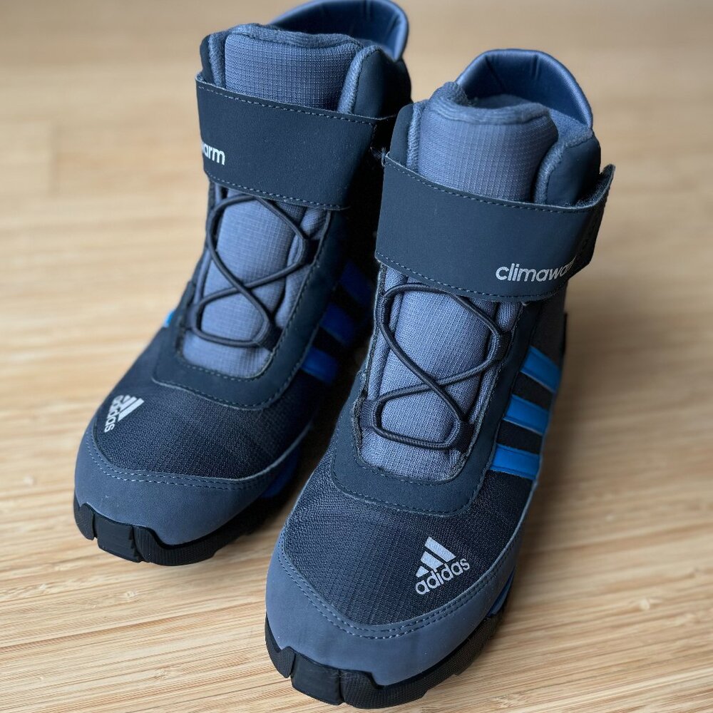Adidas Boys Primaloft Climawarm Winter Snow Boots, Grey and Blue, Size 2